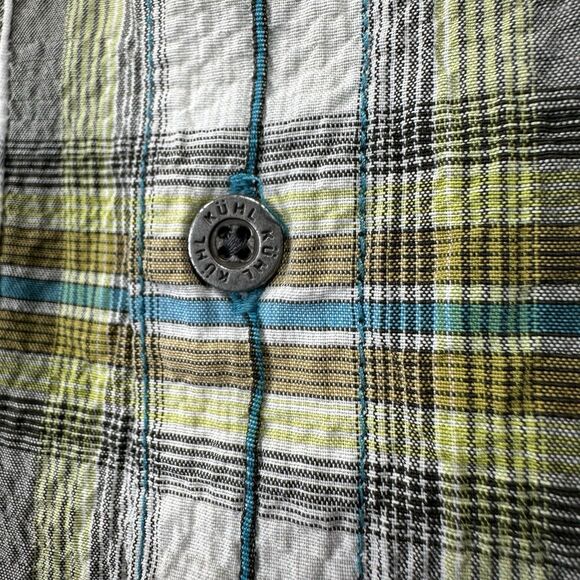 Kuhl Crinkle Stallion Men’s XL Short Sleeve Plaid Button Up Outdoor Hiking Shirt - Picture 6 of 15